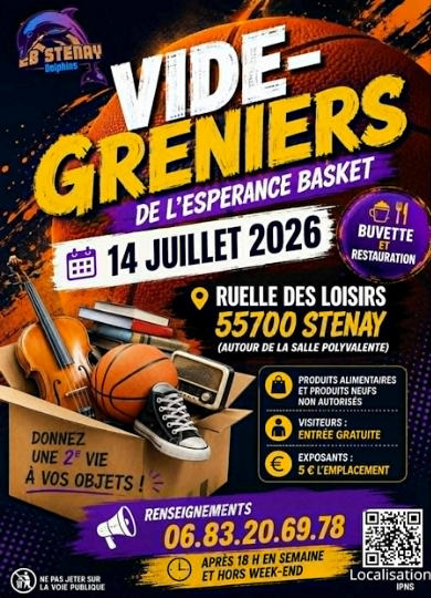 Vide-greniers organisé par l'Espérance Basket le 14 juillet